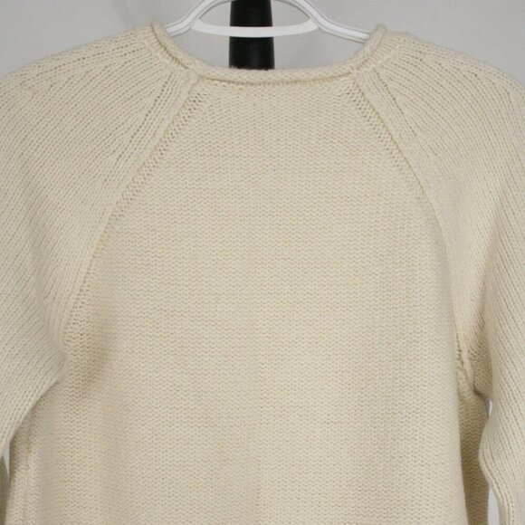 Banana Republic Sunday Sunday Wool Blend Cream Raglan Knit Crewneck Sweater Sz S - Picture 8 of 11